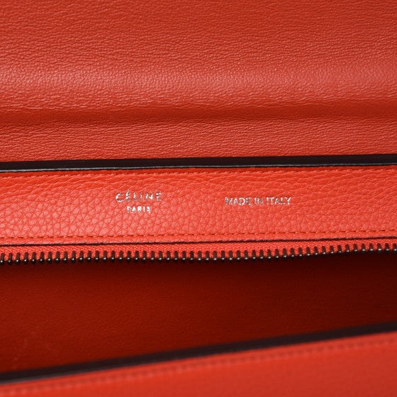 Drummed Calfskin Suede Small Trapeze Vermillion