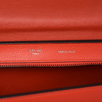 Celine Drummed Calfskin Suede Small Trapeze Vermillion 7 of 7