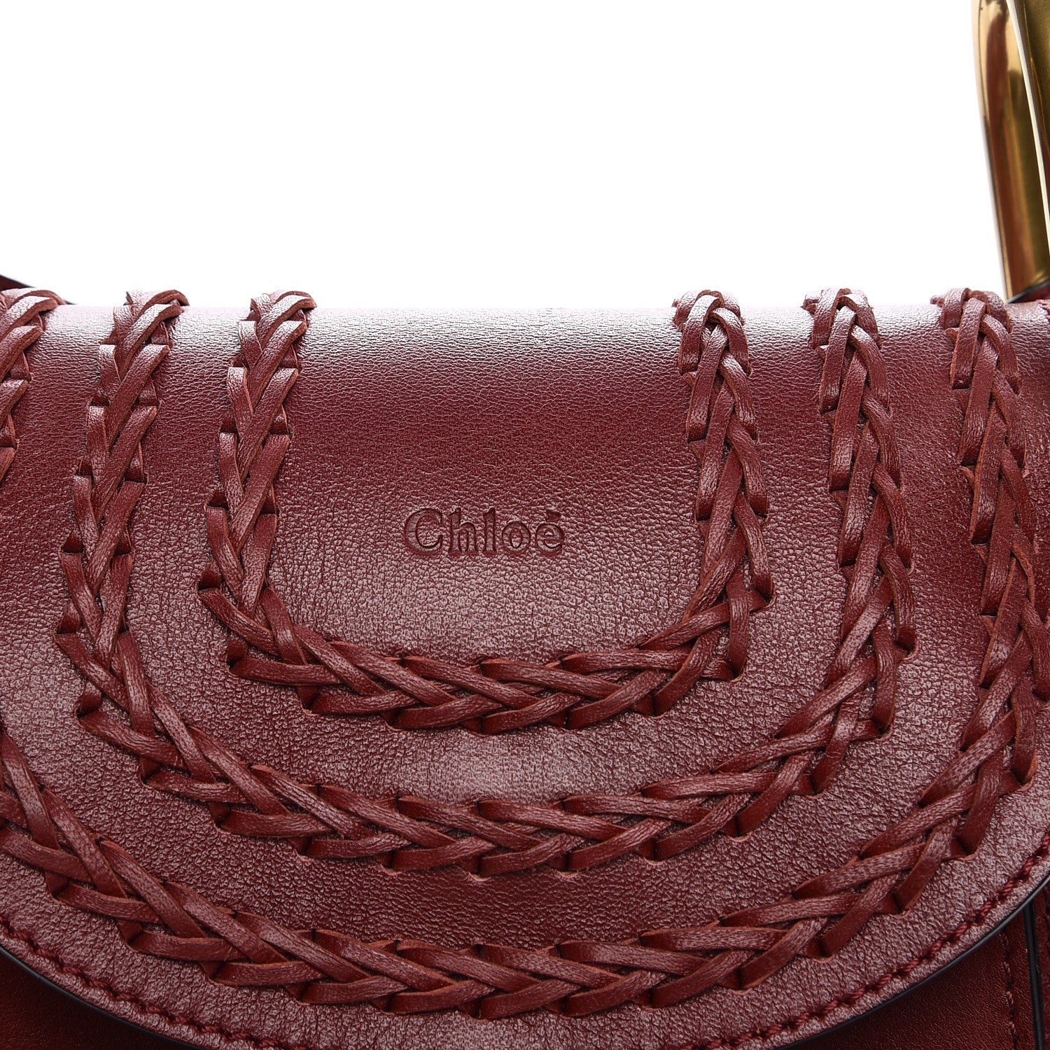 Chloe Calfskin Braided Mini Hudson Shoulder Bag Sienna Red 6 of 9