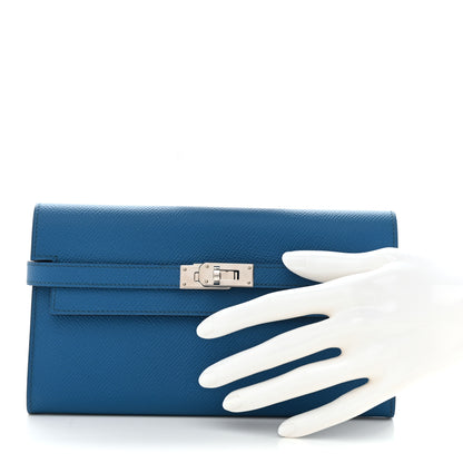 Hermes Epsom Kelly Longue Wallet Bleu Izmir 2 of 9