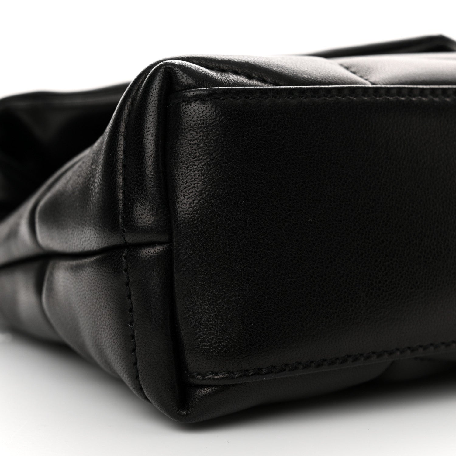 Saint Laurent Lambskin Quilted Toy Loulou Puffer Monogram Monochrome Chain Satchel Black 9 of 10