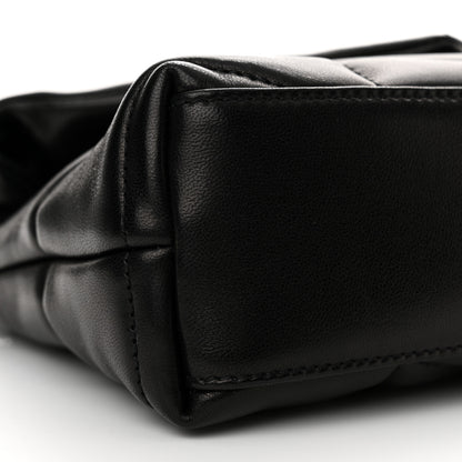 Saint Laurent Lambskin Quilted Toy Loulou Puffer Monogram Monochrome Chain Satchel Black 9 of 10