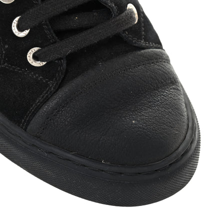 Chanel Suede Calfskin Goatskin Tweed High Top Sneakers 37 Black 9 of 13