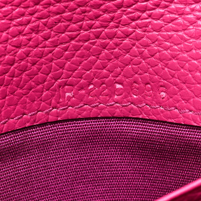 Salvatore Ferragamo Grained Calfskin Flap Card Holder Pink 7 of 8