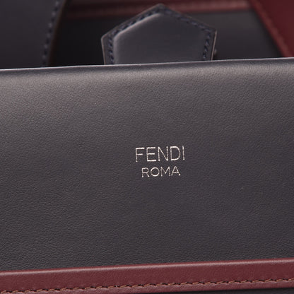 Fendi Vitello Century Opaco F is Fendi Bi-Color Regular Runaway Satchel Blue Notte Bordeaux 8 of 9