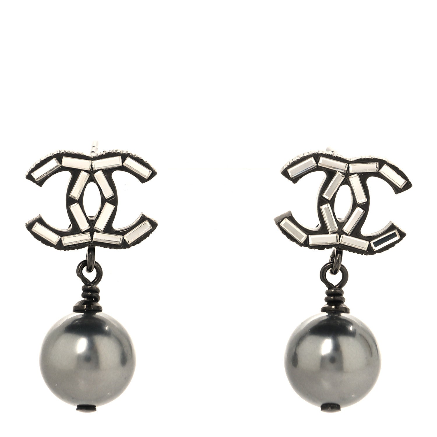 Chanel Ruthenium CC Drop Earrings 1 of 4