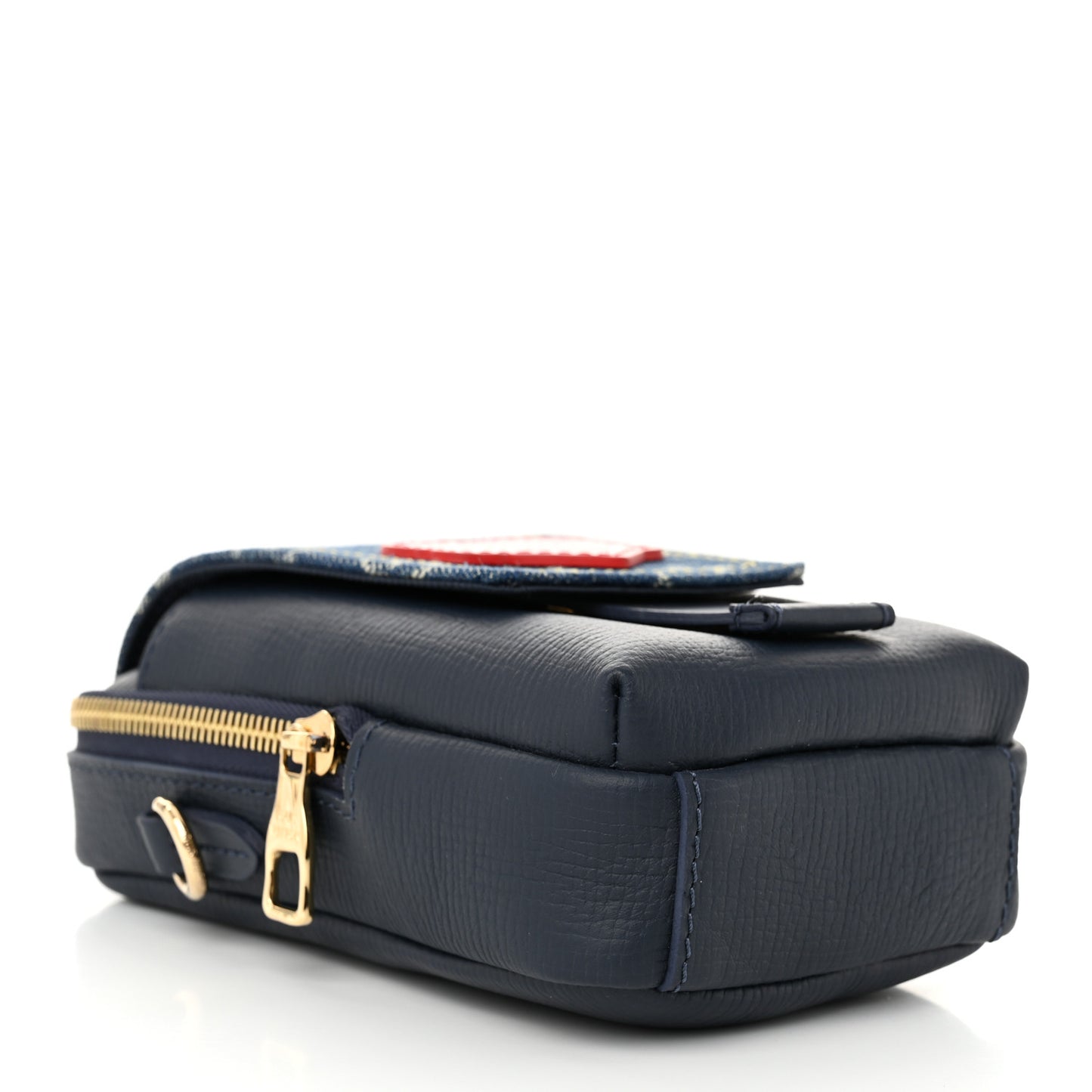 X NIGO Denim Monogram Flat Double Phone Pouch