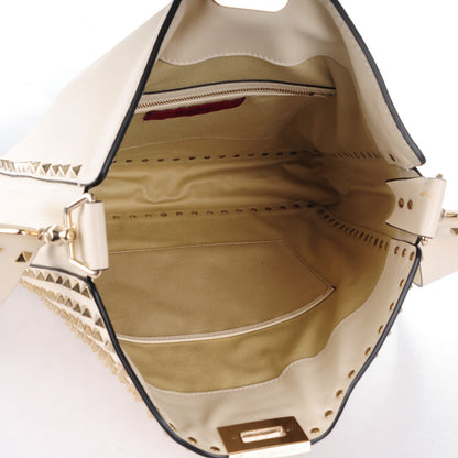 Valentino Garavani Vitello Large Rockstud All Over Flip-Lock Messenger Bag Light Ivory 5 of 8