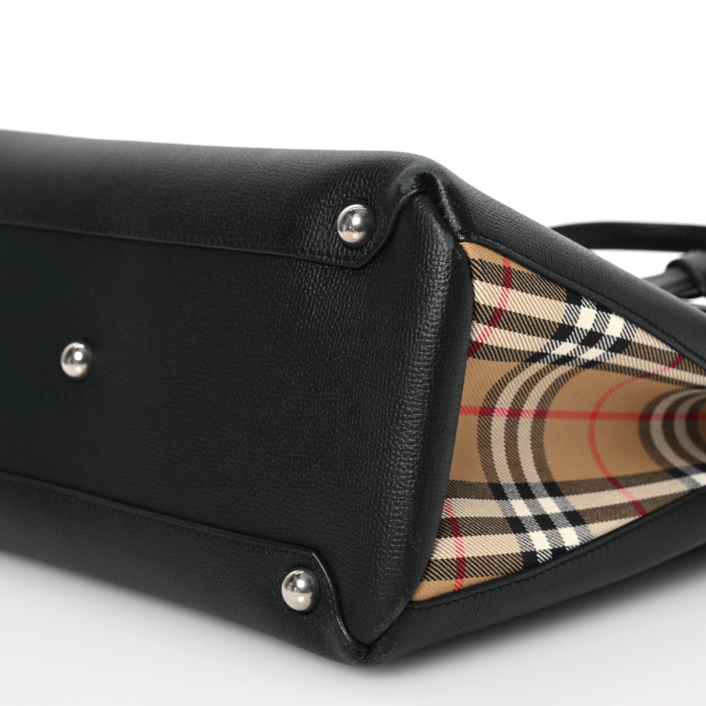 Derby Calfskin Vintage Check Medium Banner Tote Black