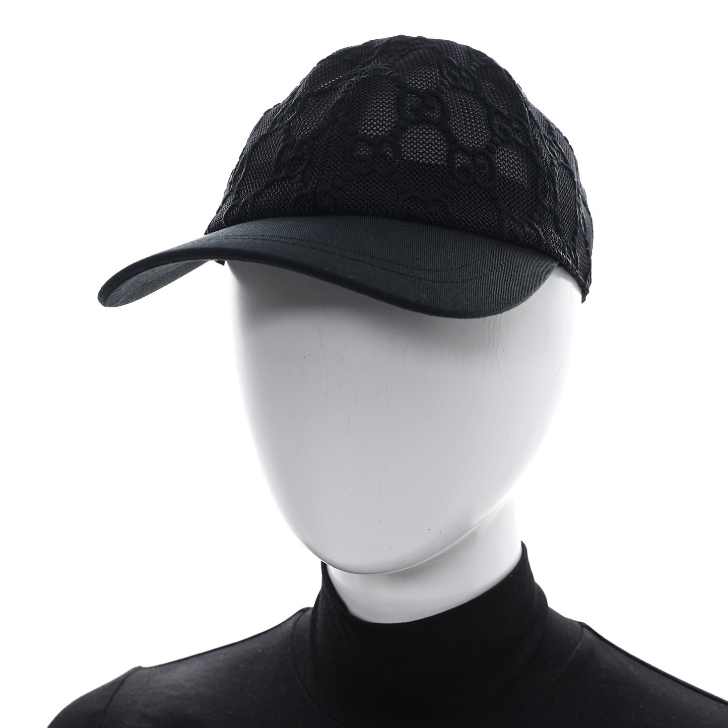 Mesh GG Monogram Shivali Baseball Hat M Black