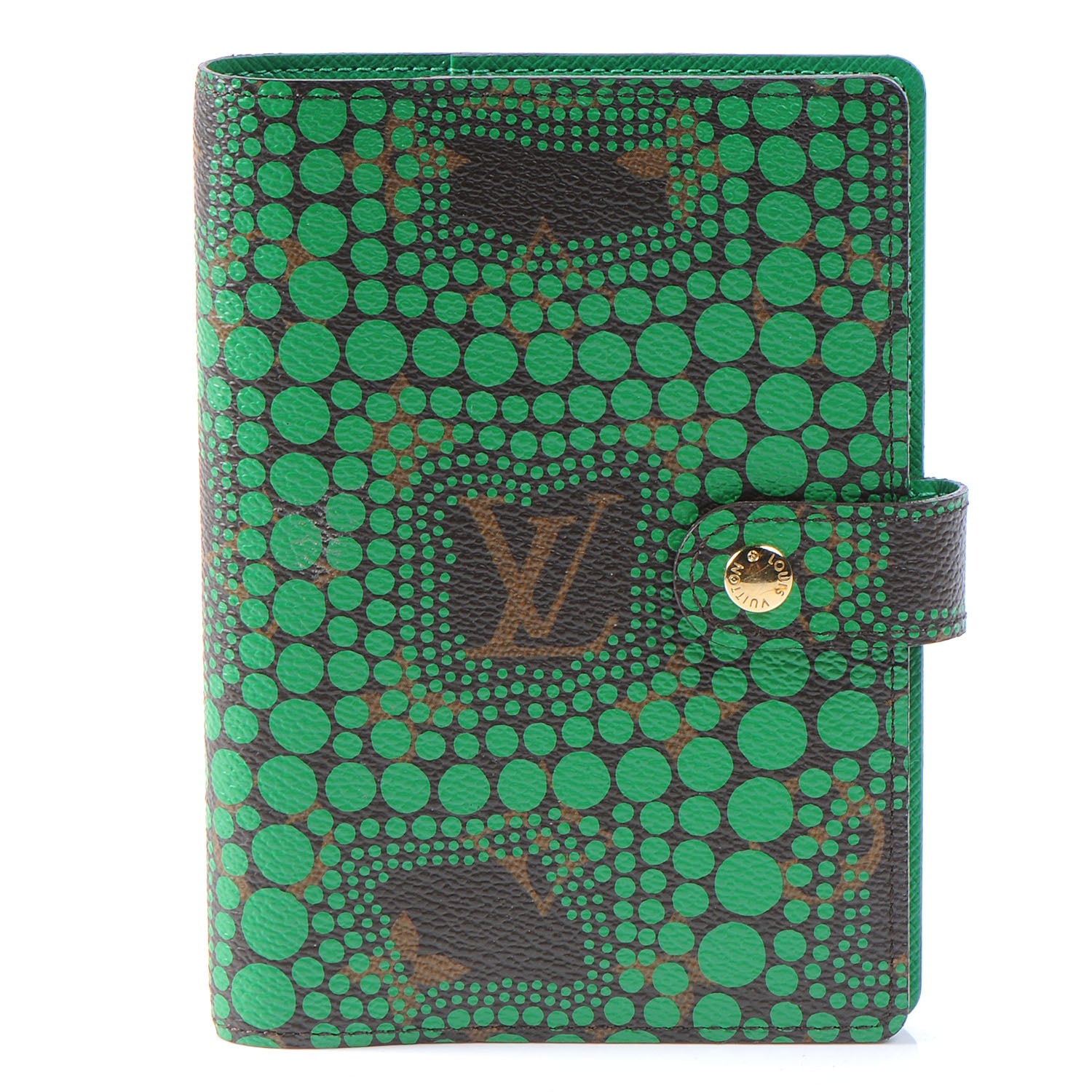 Louis Vuitton Monogram Kusama Town Small Ring Agenda Green 1 of 8