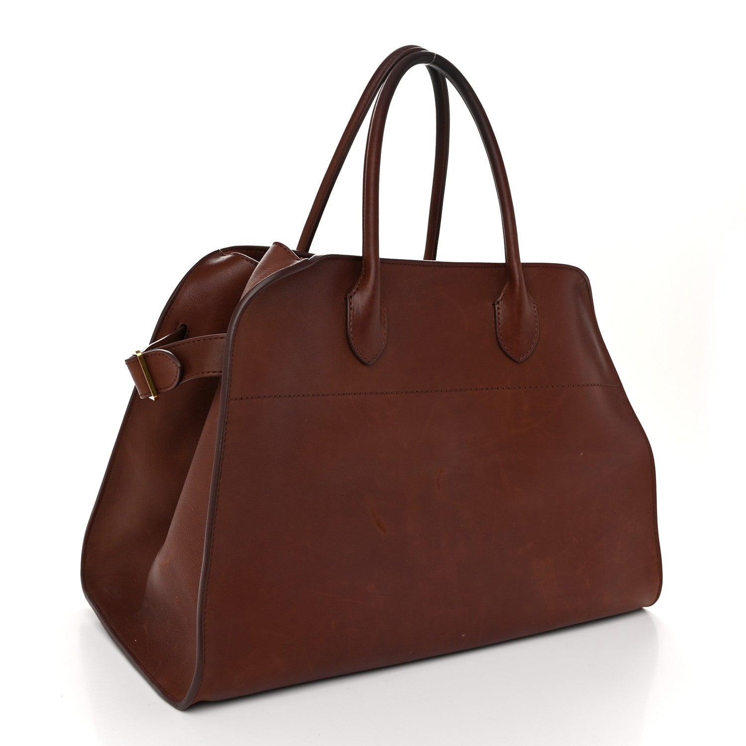 The Row Polished Saddle Calfskin Soft Margaux 15 New Burgundy 3 of 11