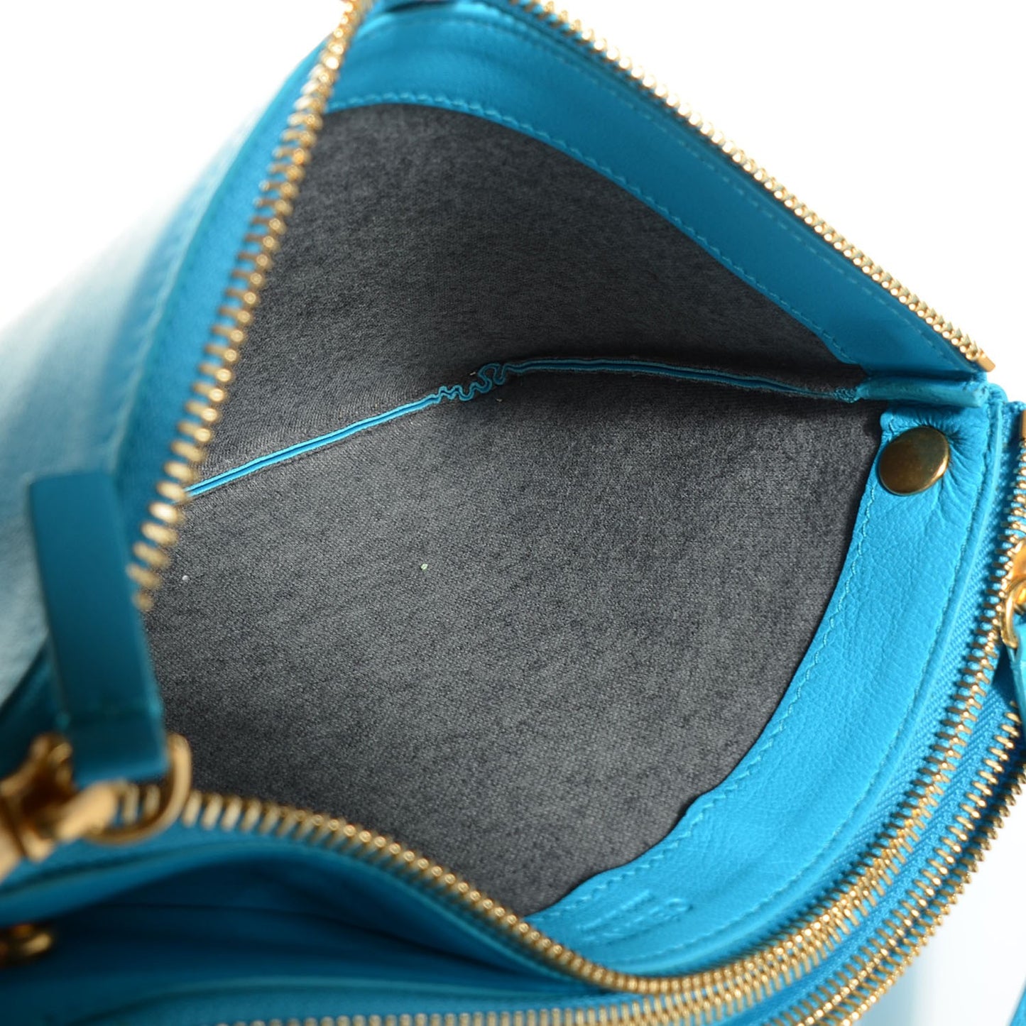 Lambskin Large Trio Crossbody Bag Turquoise