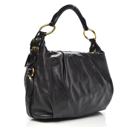 Prada Soft Calf Hobo Black 3 of 11