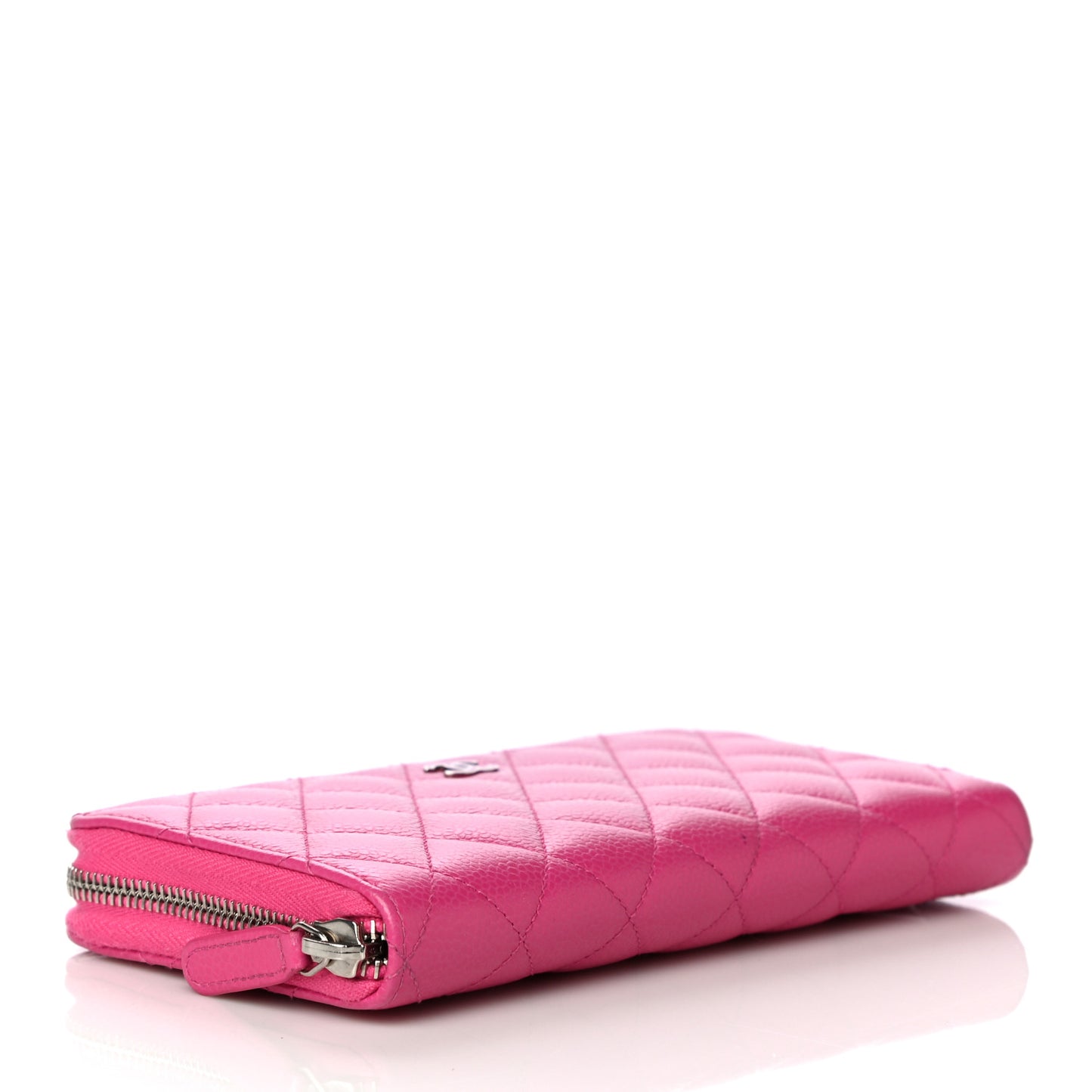 Caviar Quilted Large Gusset Zip Around Wallet Pink