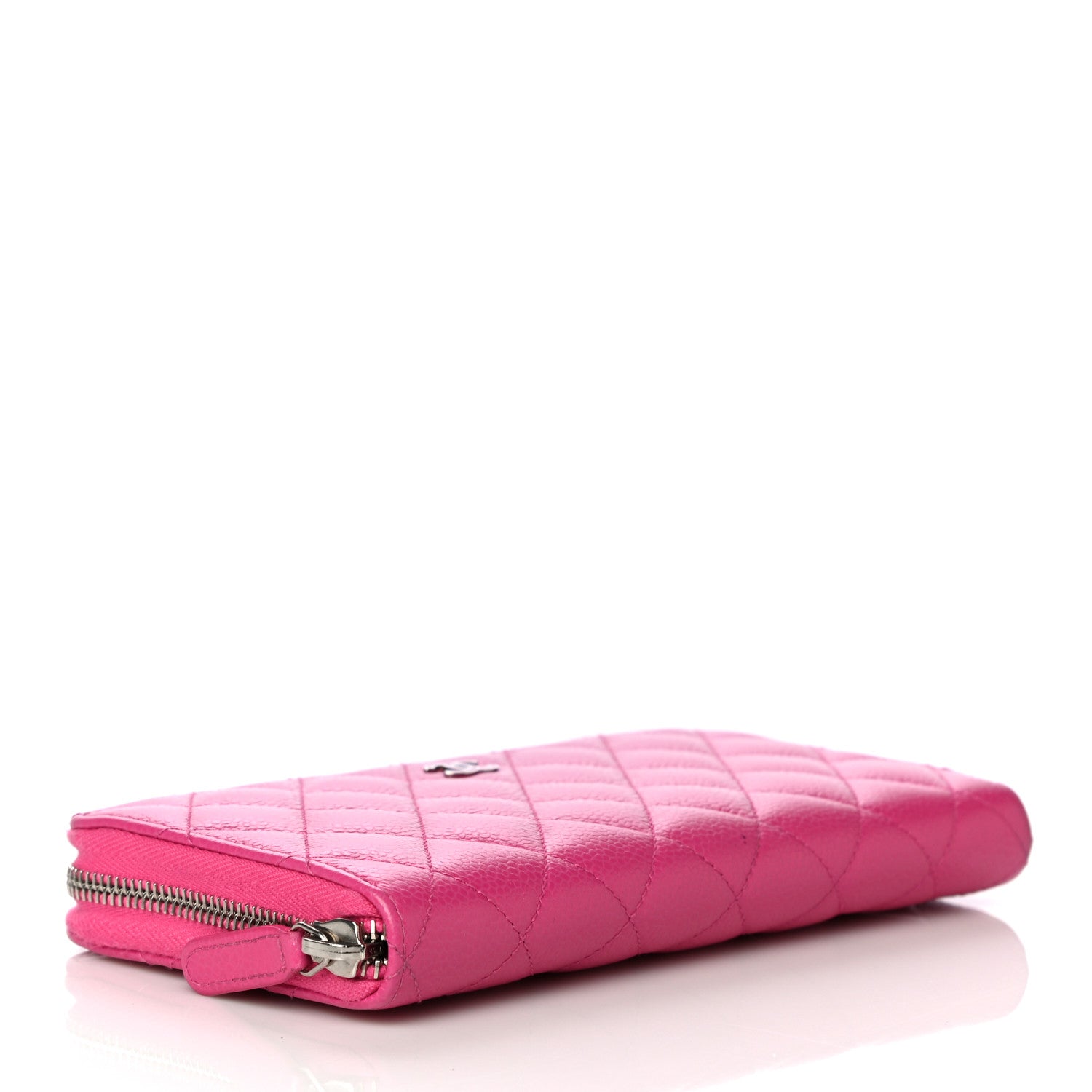 Chanel Caviar Quilted Large Gusset Zip Around Wallet Pink 4 of 21