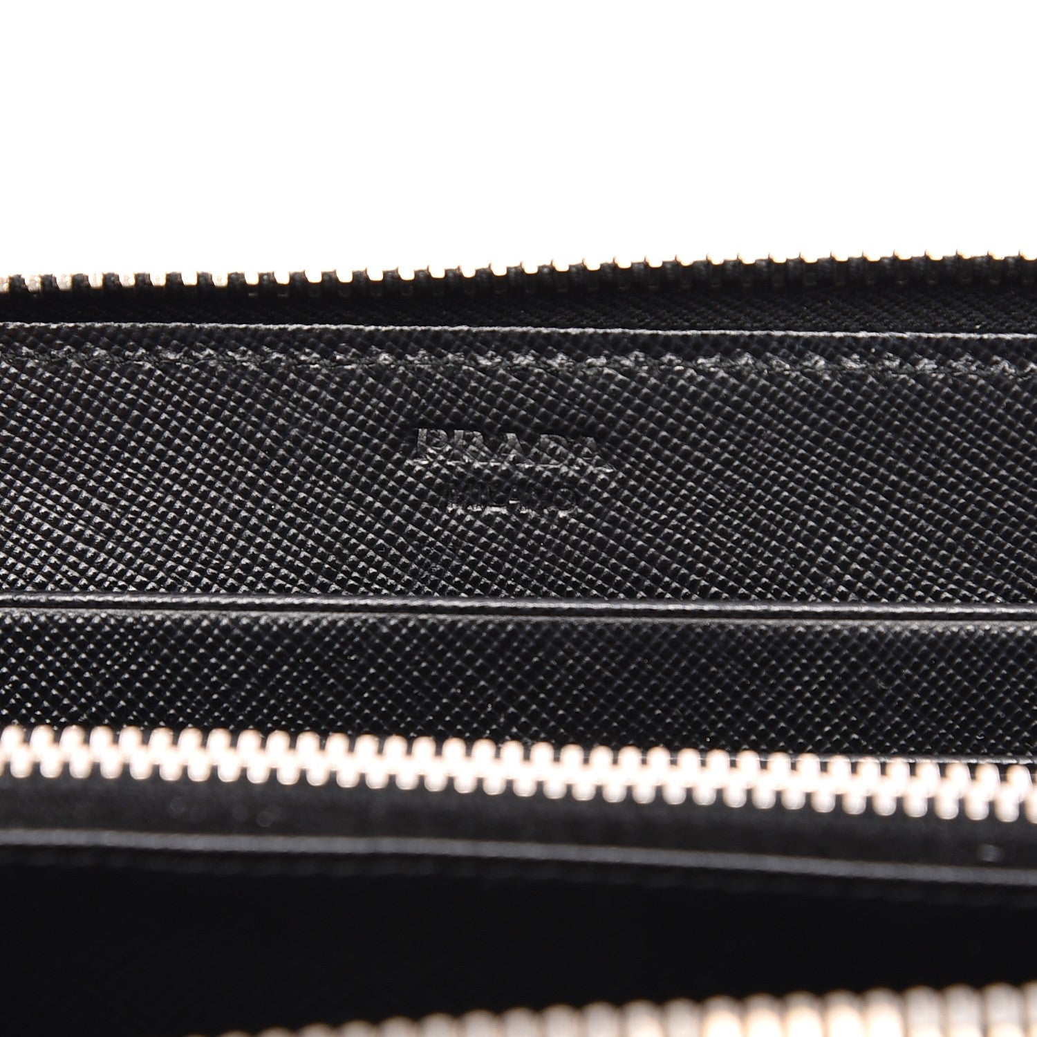 Prada Saffiano Zip Around Wallet Nero Black 7 of 9