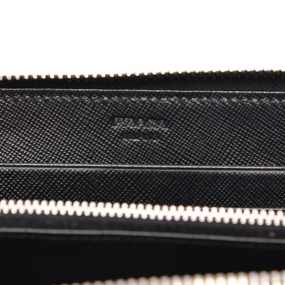 Prada Saffiano Zip Around Wallet Nero Black 7 of 9