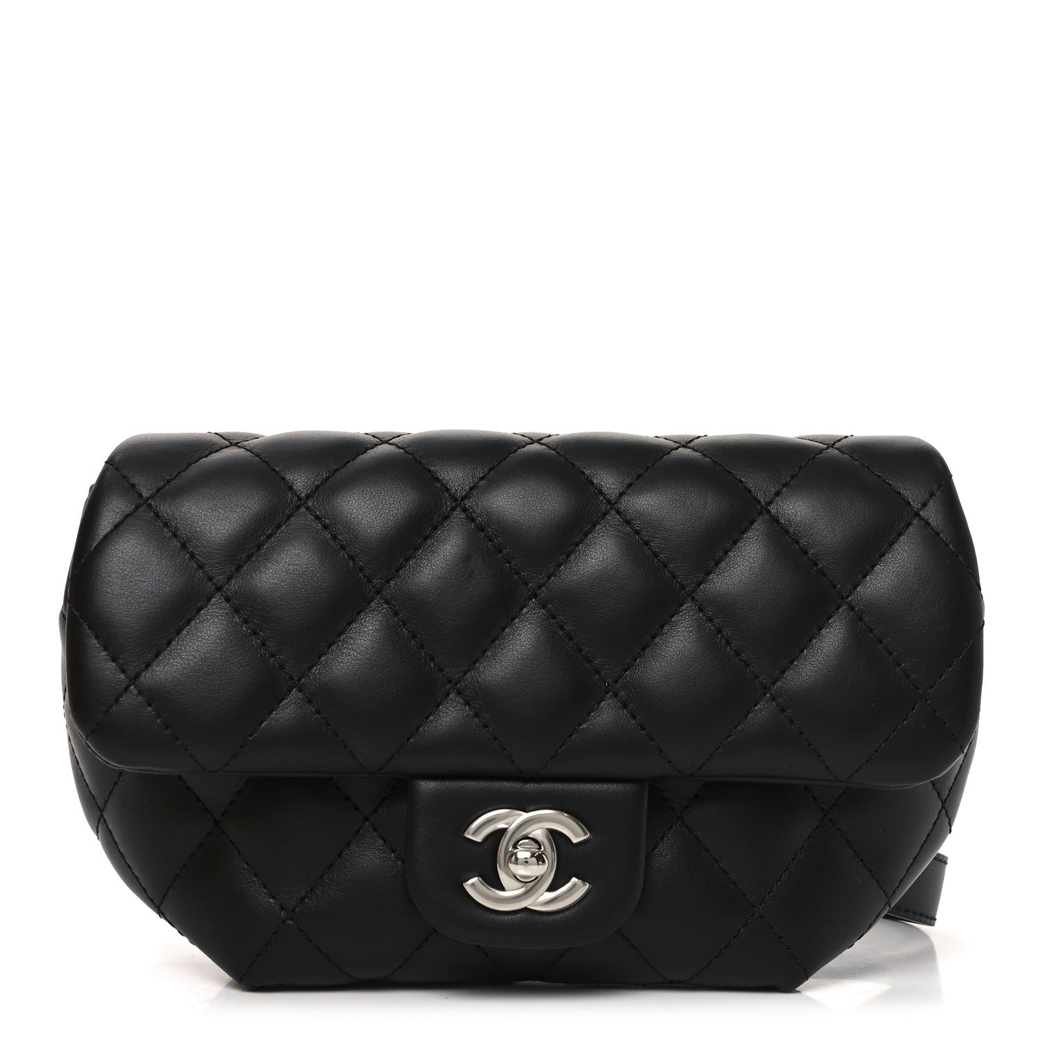 Chanel Calfskin Quilted CC Uniform Flap Belt Bag Black 1 of 12