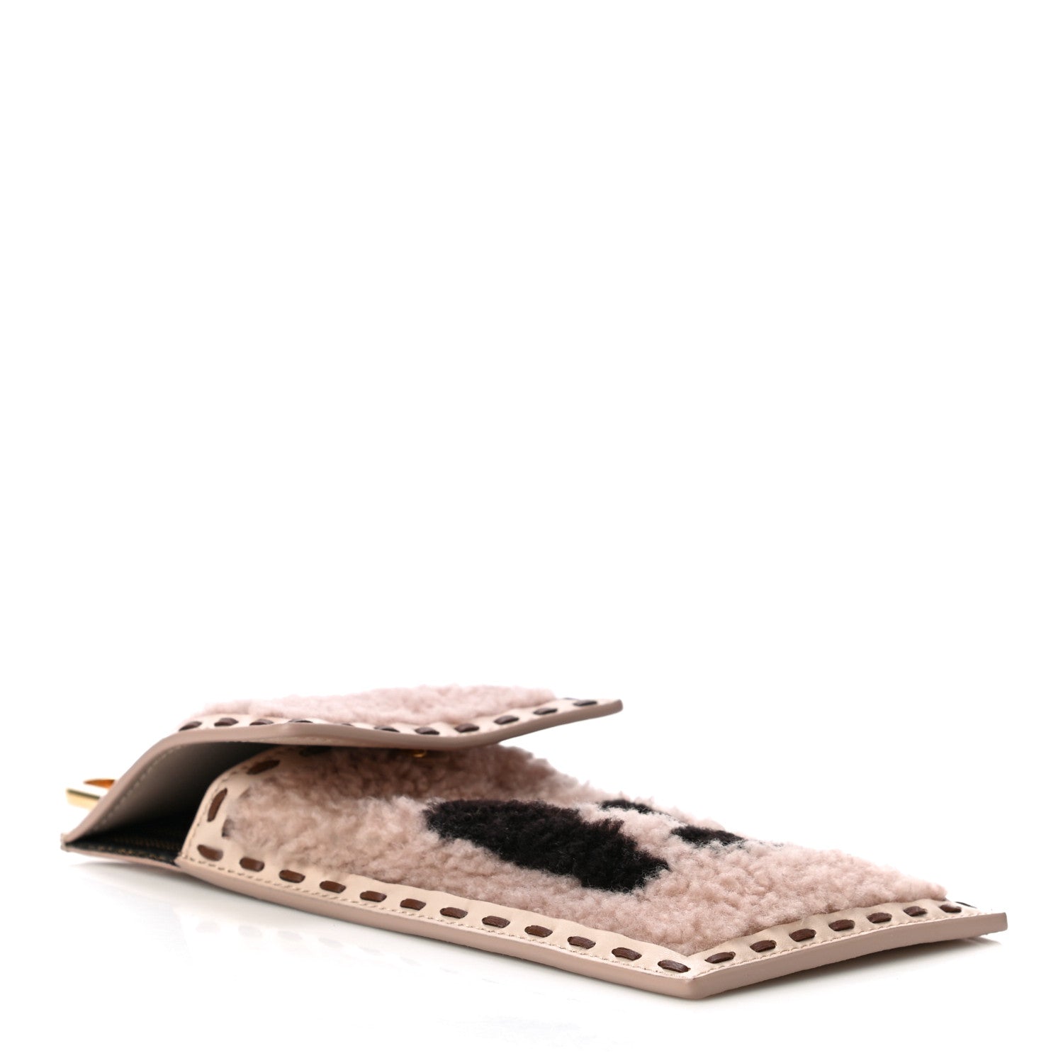 Fendi Shearling Nappa Vitello Liberty FF Fendi O’Lock Clip Smartphone Pocket Pink 4 of 9