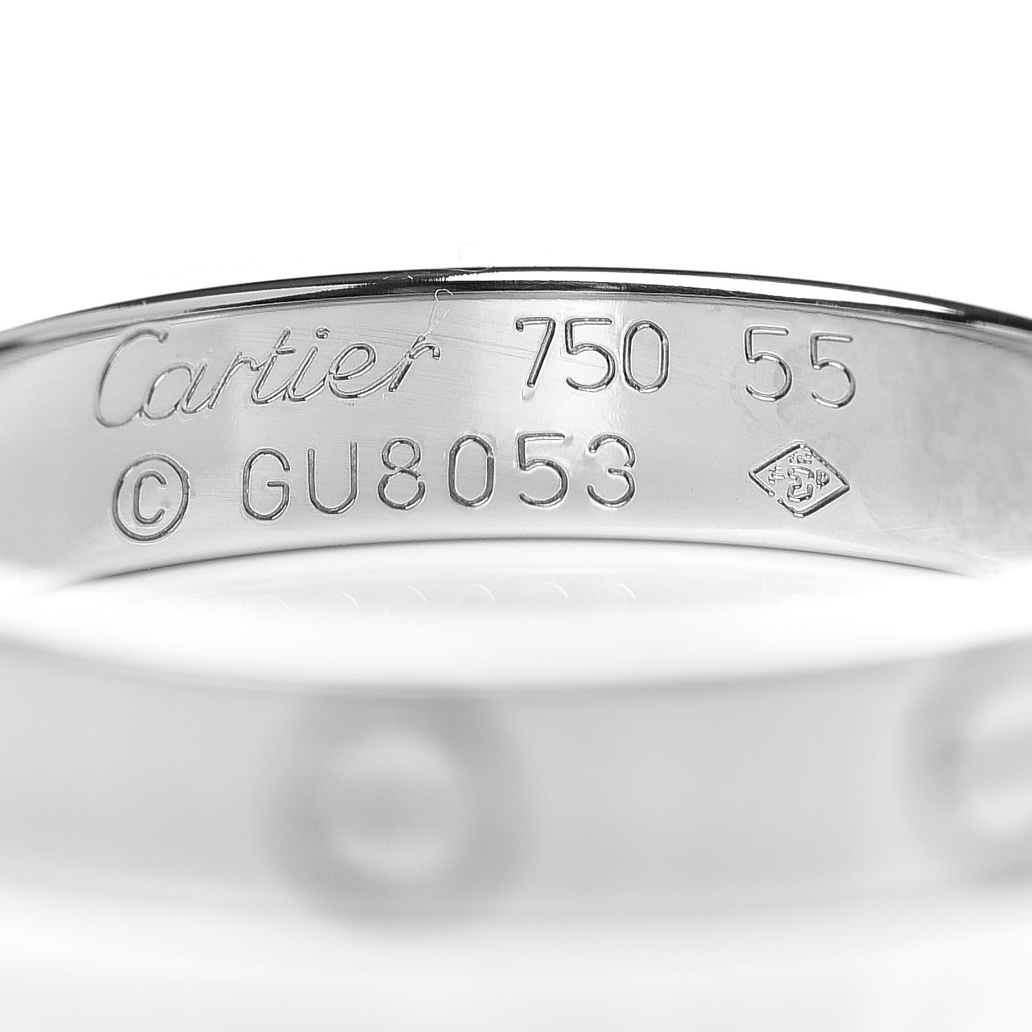 Cartier 18K White Gold 3.5mm LOVE Wedding Band Ring 55 7.25 4 of 4