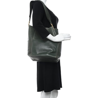 Celine Natural Calfskin Seau Sangle Bucket Green 2 of 10