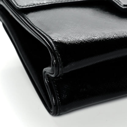 Prada Vernice Saffiano Clutch Black 9 of 13