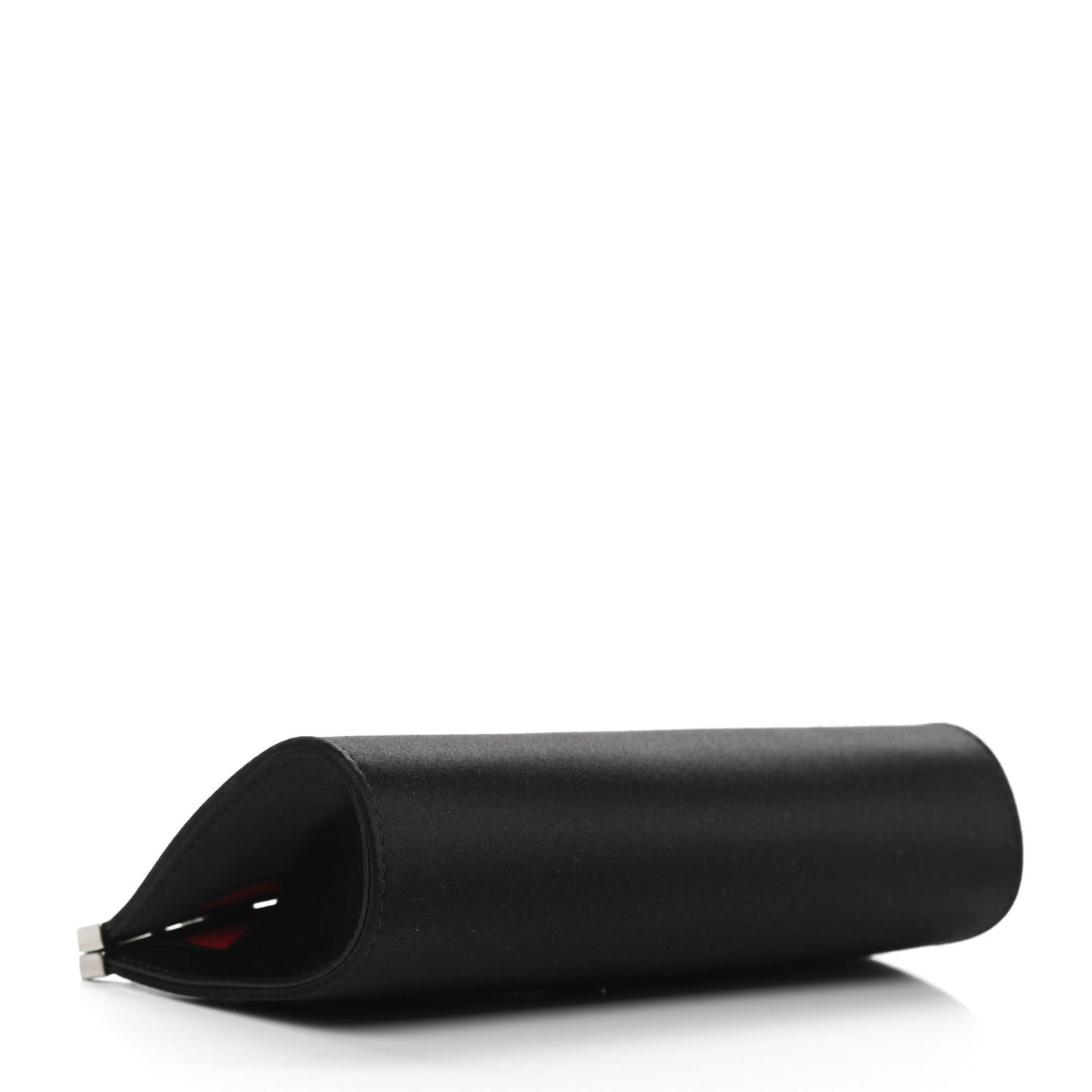 Satin Palmette Clutch Black