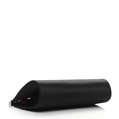 Christian Louboutin Satin Palmette Clutch Black 4 of 9