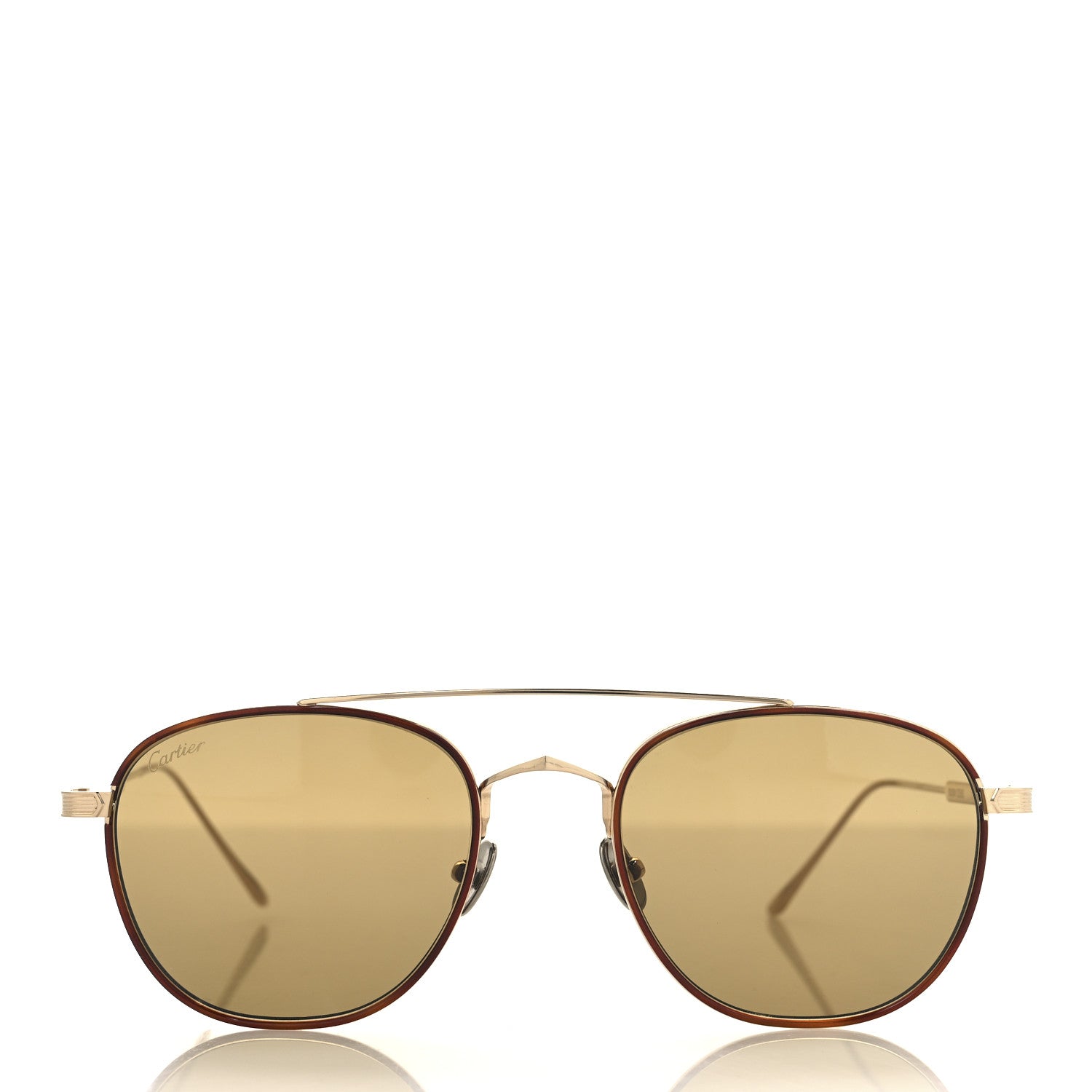 Cartier Metal C De Cartier Sunglasses Gold Brown 2 of 7