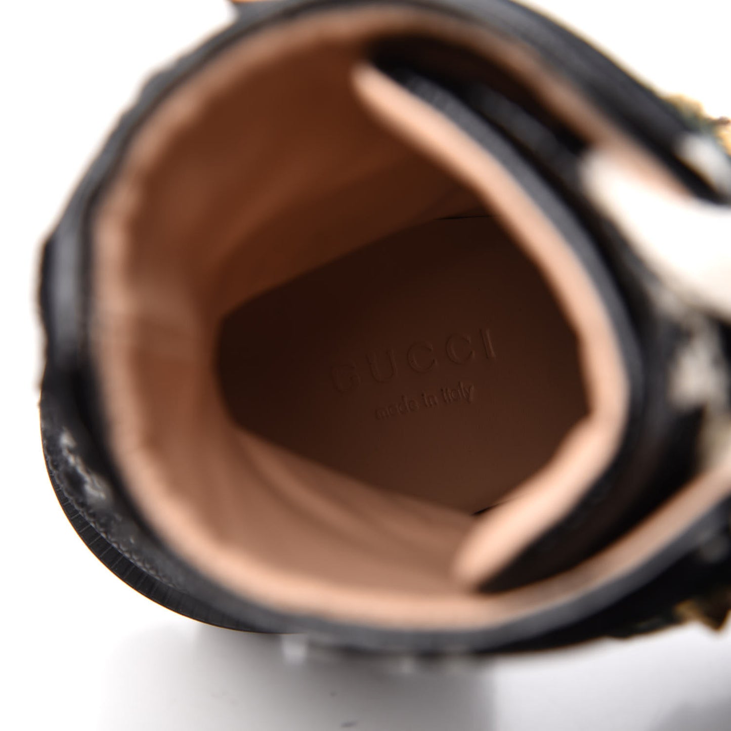 Tweed GG Monogram Lace Up Combat Ankle Boots 35 Black