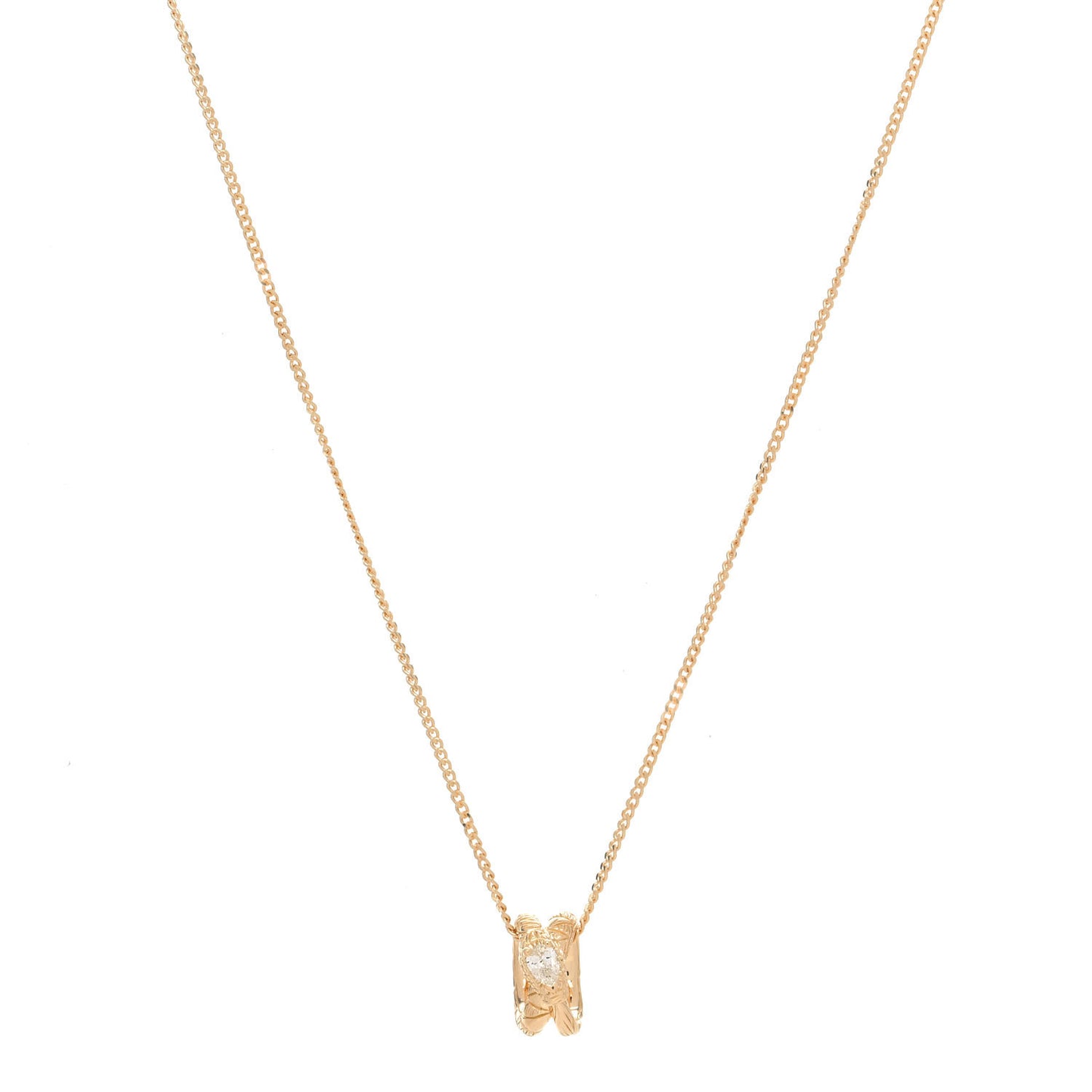 18K Yellow Gold Diamond Ouroboros Pendant Necklace