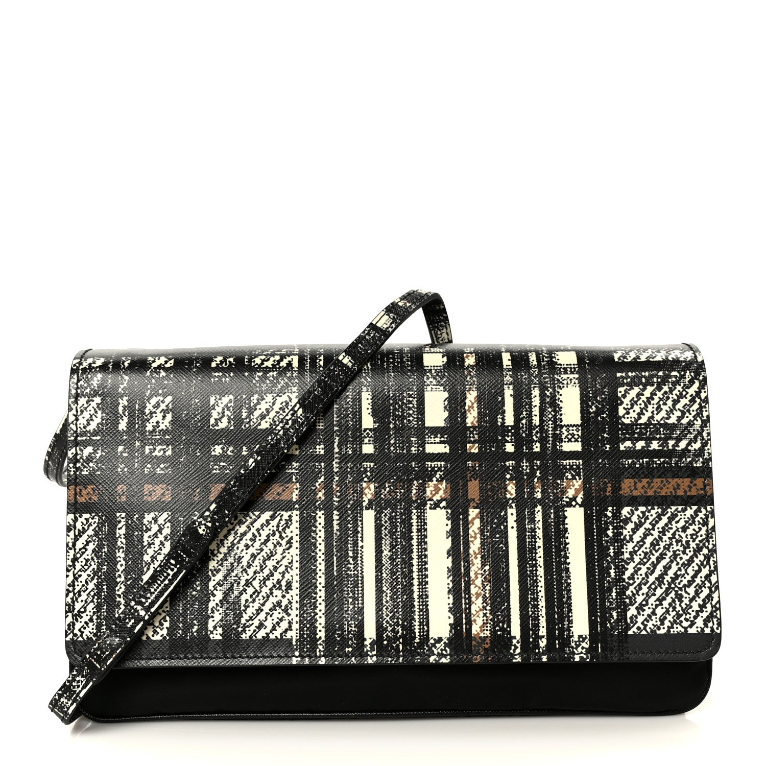 Prada Tessuto Nylon Saffiano Tartan Print Crossbody Bag White Dis Tartan 1 of 12