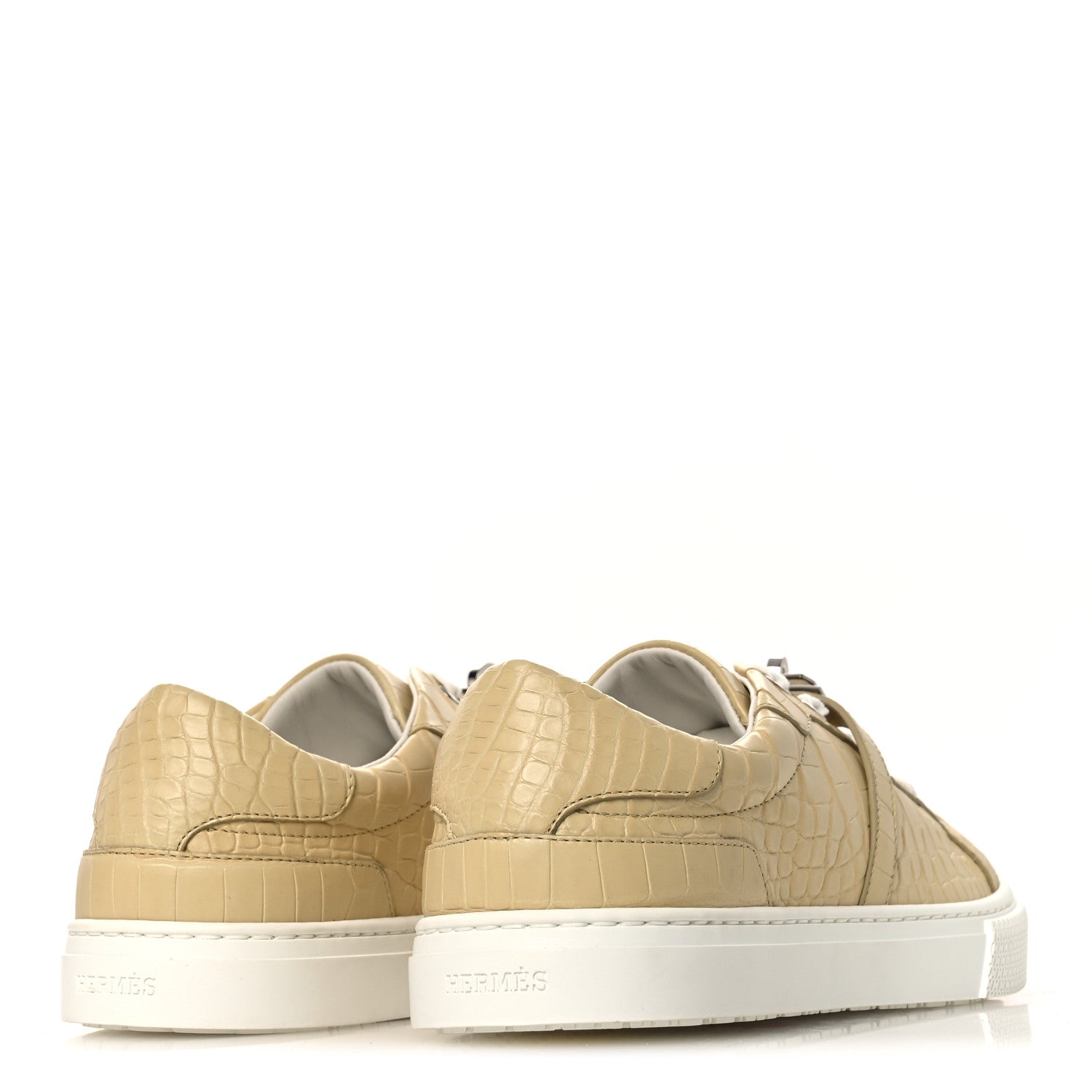 Hermes Matte Niloticus Crocodile Day Sneakers 38 Beige 5 of 12