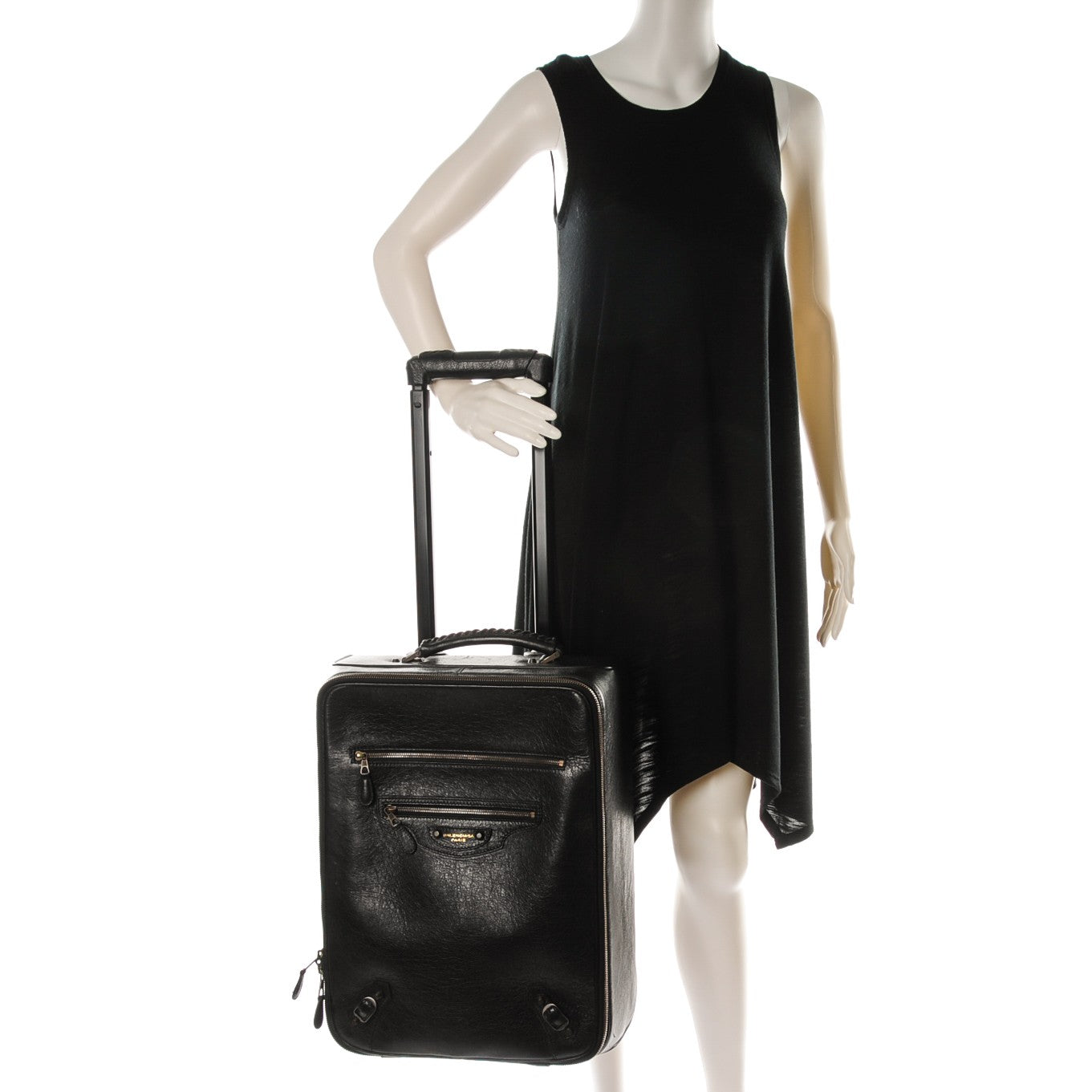Agneau Classic Hardware Voyage Carry On Trolley Black