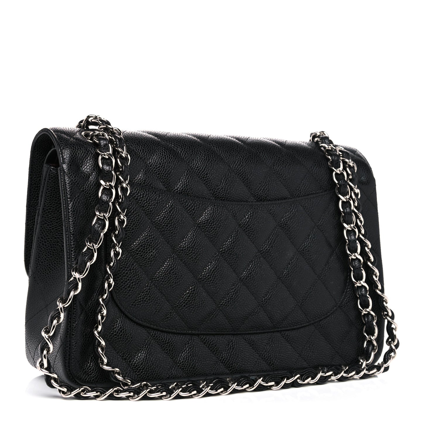 Caviar Quilted Jumbo Double Flap Black