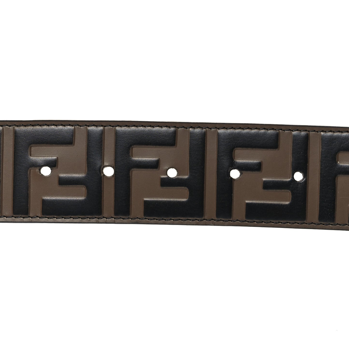 Vitello F is Fendi Bi-Color FF 1974 Embossed Belt 95 38 Maya Black