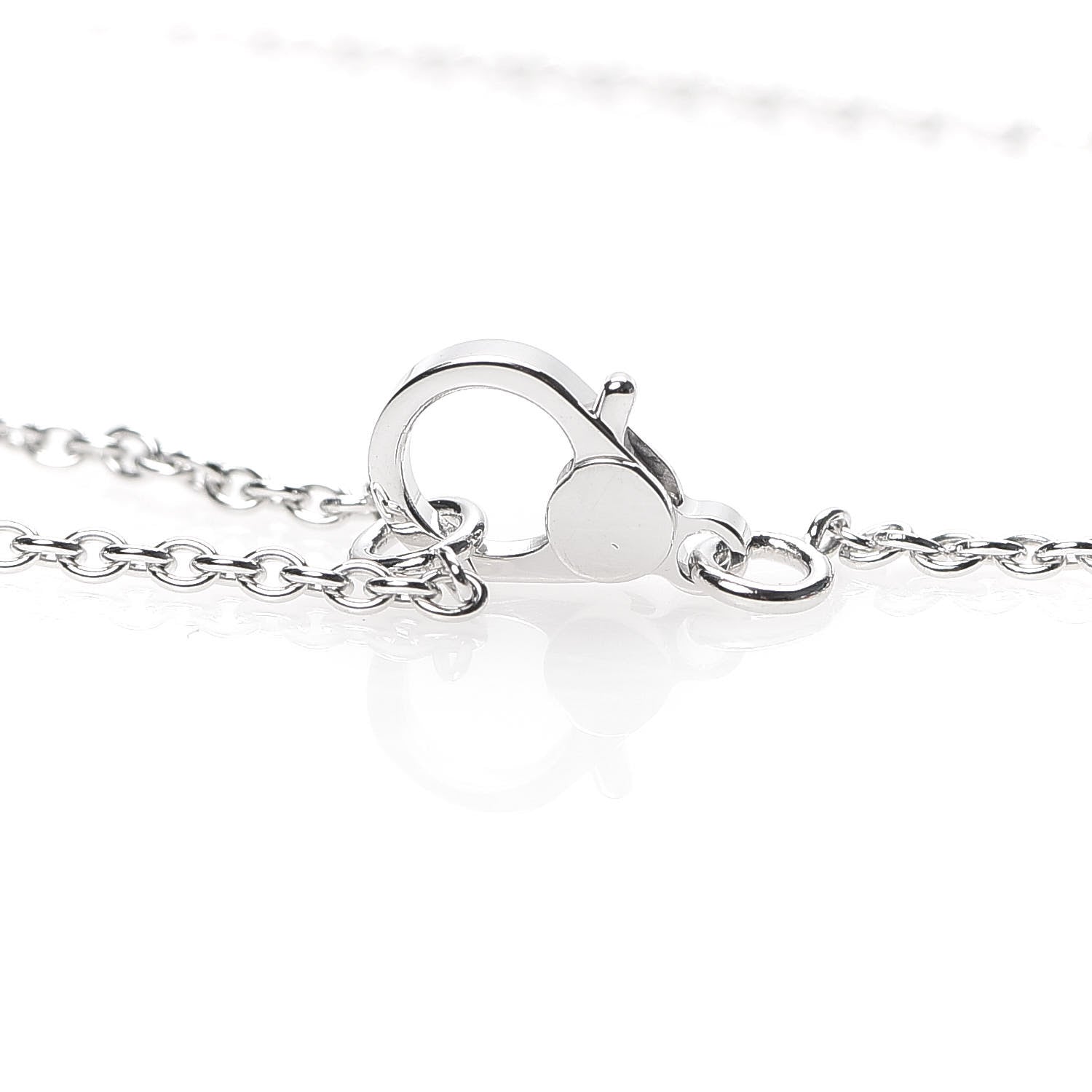 Hermes 18K White Gold Diamond Finesse Pendant Necklace 4 of 6