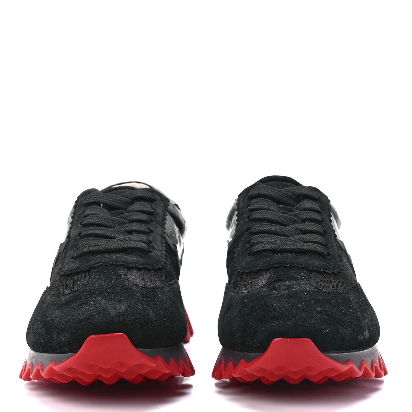 Suede Glitter Mens Loubishark Sneakers 42 Black