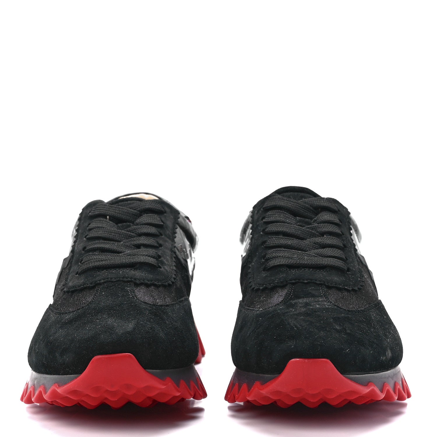 Christian Louboutin Suede Glitter Mens Loubishark Sneakers 42 Black 2 of 9
