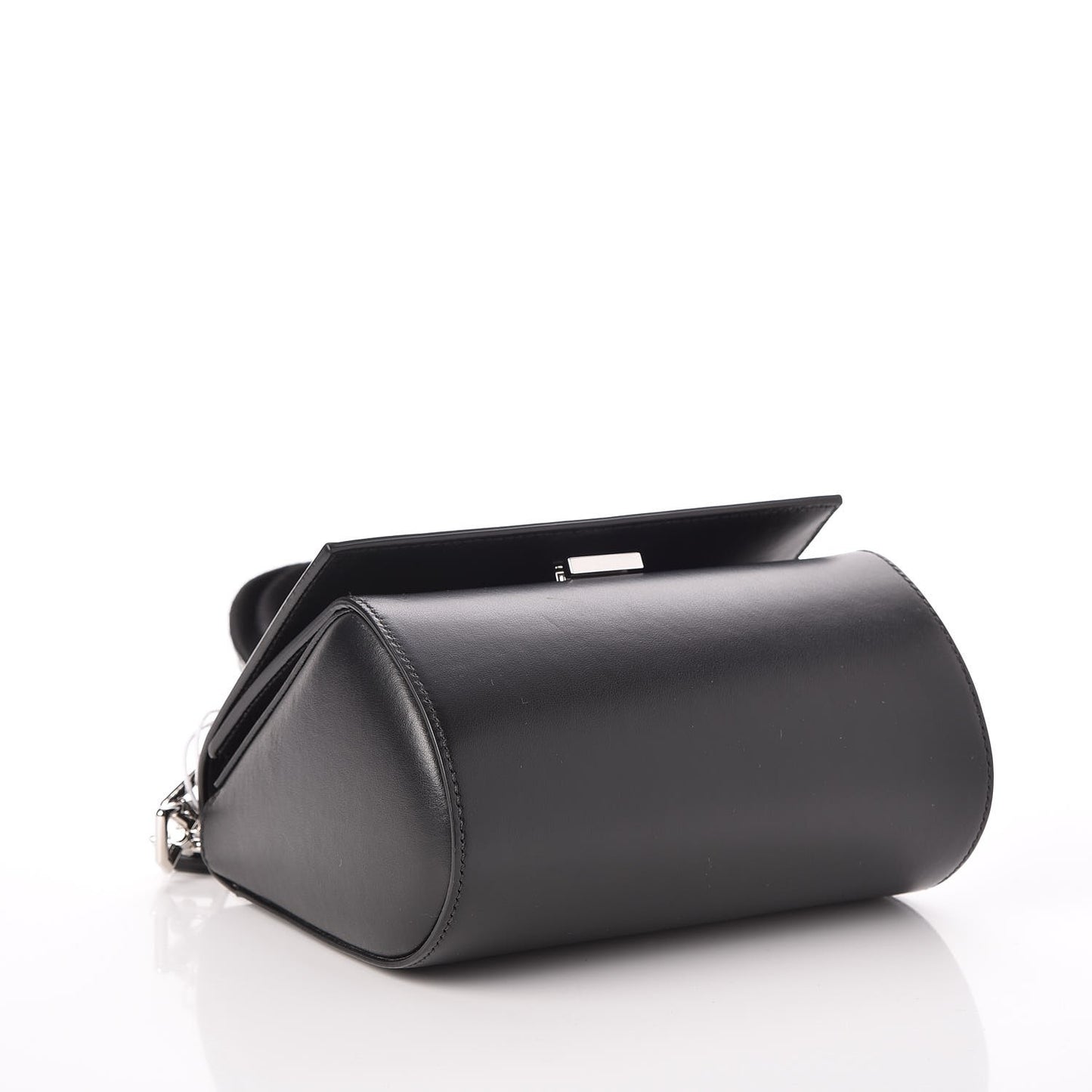 Calfskin Mini Pandora Box Logo Strap Crossbody Bag Black