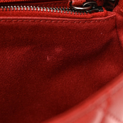 Chanel Caviar Quilted Medium Coco Handle Flap Dark Red 11 of 14
