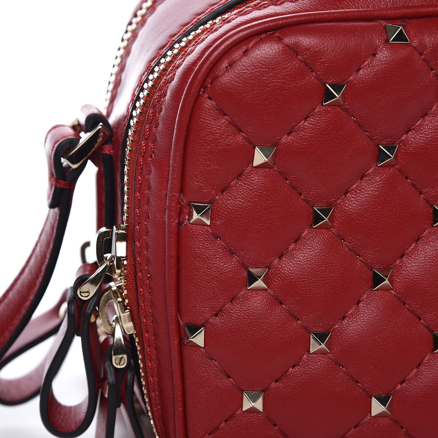 Valentino Garavani Nappa Rockstud Spike Double Zip Camera Crossbody Bag Rosso Valentino 8 of 8