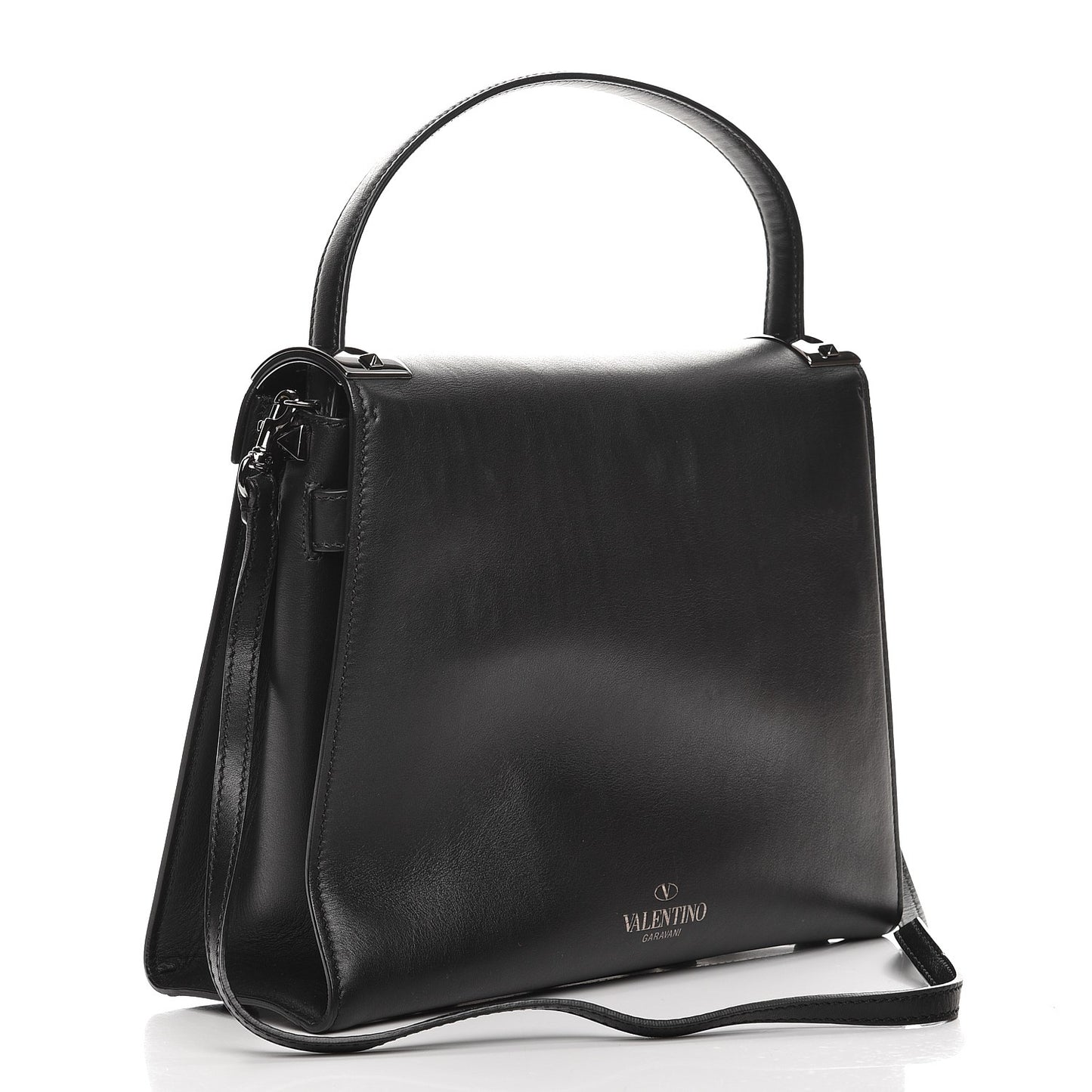 Calfskin Medium My Rockstud Frame Bag Black