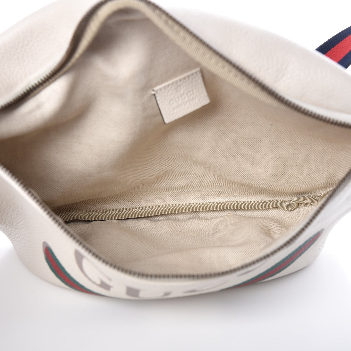 Grained Calfskin Logo Belt Bag White