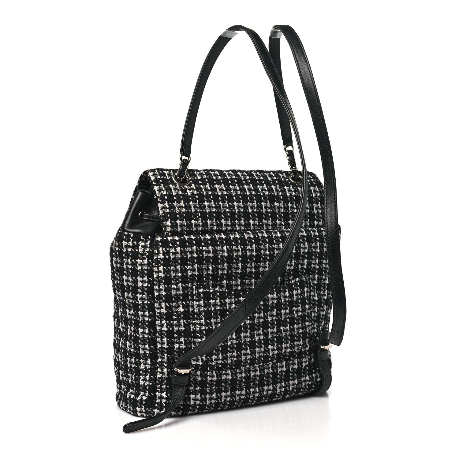 Chanel Tweed Large Urban Spirit Backpack Black White 3 of 10