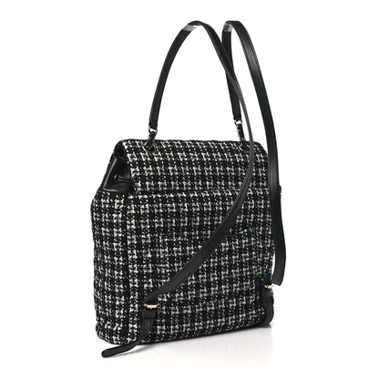 Chanel Tweed Large Urban Spirit Backpack Black White 3 of 10