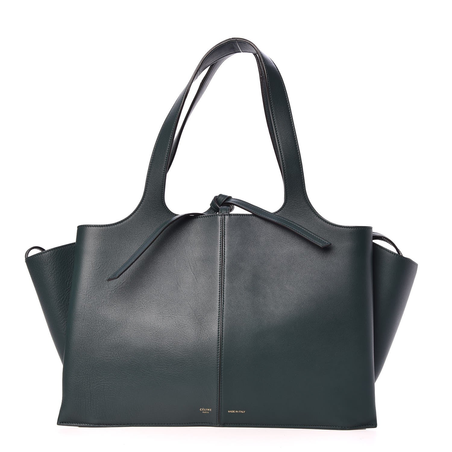 Celine Baby Grained Calfskin Medium Tri-Fold Bag Bottle Green 1 of 8