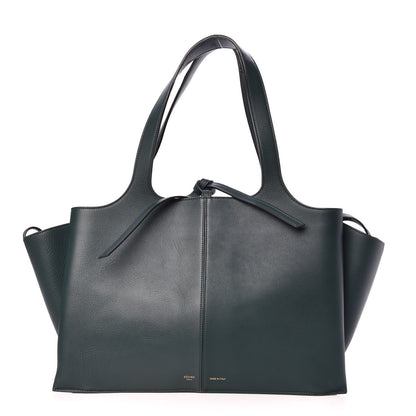 Celine Baby Grained Calfskin Medium Tri-Fold Bag Bottle Green 1 of 8