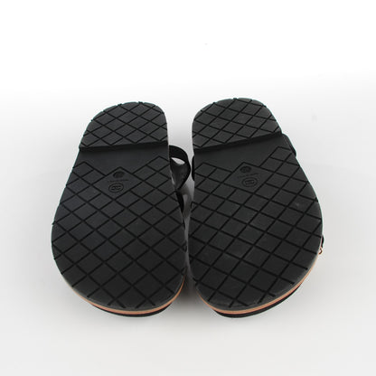 Chanel Satin Lambskin Chain Flat Sandals 39 Black 6 of 8